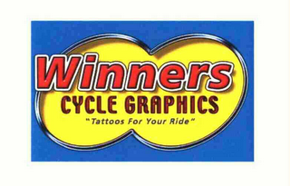 WINNERS CYCLE GRAPHICS, "TATTOOS FOR YOUR RIDE" logo
