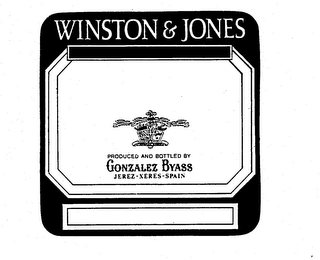 WINSTON & JONES PRODUCED AND BOTTLED BY GONZALEZ BYASS JEREZ-XERES-SPAIN logo