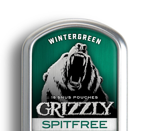WINTERGREEN 15 SNUS POUCHES GRIZZLY SPITFREE logo