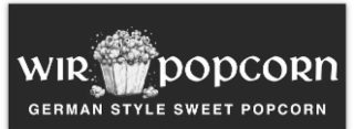WIR POPCORN GERMAN STYLE SWEET POPCORN logo