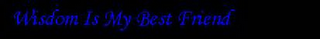 WISDOM IS MY BEST FRIEND logo