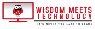 WISDOM MEETS TECHNOLOGY IT'S NEVER TOO LATE TO LEARN logo
