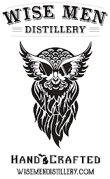WISE MEN DISTILLERY HAND X CRAFTED WISEMENDISTILLERY.COM logo