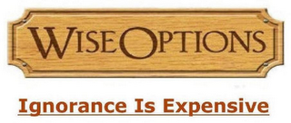WISEOPTIONS IGNORANCE IS EXPENSIVE logo