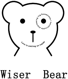 WISER BEAR LOVE IS SMILING ON INSIDE I HAVE TROUBLE EXPRESSING ING SOMETIMES logo