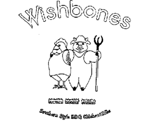 WISHBONES GENUINE HICKORY SMOKED SOUTHERN STYLE BBQ CHICKEN & RIBS logo