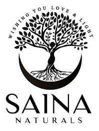 WISHING YOU LOVE & LIGHT SAINA NATURALS logo