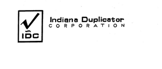 WITH IDC INDIANA DUPLICATOR CORPORATION logo