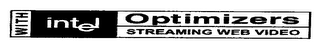 WITH INTEL OPTIMIZERS STREAMING WEB VIDEO logo