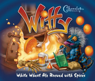 WITTY CHAMELEON BREWING WHITE WHEAT ALE BREWED WITH SPICES MOLECULAR BEER THEORY GRAINS OF PARADISE logo