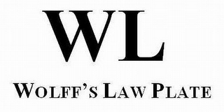 WL WOLFF'S LAW PLATE logo