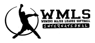 WMLS WOMENS MAJOR LEAGUE SOFTBALL INTERNATIONAL logo