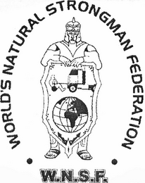 W.N.S.F. WORLD'S NATURAL STRONGMAN FEDERATION logo
