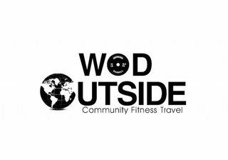 WOD OUTSIDE STANDARD BARBELL 45 LB. 20.4 KG COMMUNITY FITNESS TRAVEL logo