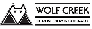 WOLF CREEK THE MOST SNOW IN COLORADO logo