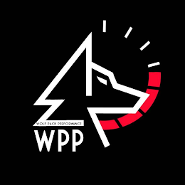 WOLF PACK PERFORMANCE BLACK COLOR IN BACK PORTION OF WOLF, WPP IN WHITE FONT BELOW WOLF PACK PERFORMANCE AT BASE OF THE WOLF logo