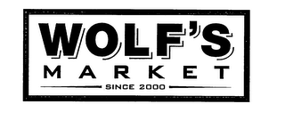 WOLF'S MARKET SINCE 2000 logo