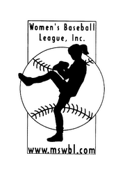 WOMEN'S BASESBALL LEAGUE, INC. WWW.MSWBL.COM logo