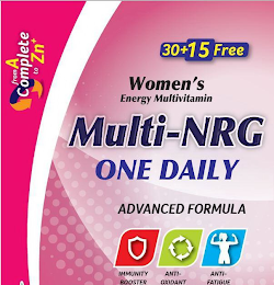 WOMEN'S ENERGY MULTIVITAMIN MULTI-NRG ONE DAILY ADVANCED FORMULA IMMUNITY BOOSTER ANTI-OXIDANT ANTI-FATIGUE FROM A COMPLETE TO ZN+ 30+15 FREE logo