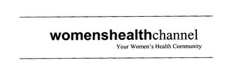 WOMENSHEALTHCHANNEL YOUR WOMEN'S HEALTH COMMUNITY logo