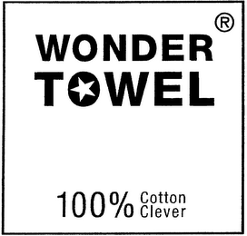 WONDER TOWEL 100% COTTON CLEVER logo