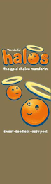 WONDERFUL HALOS THE GOLD CHOICE MANDARINS SWEET SEEDLESS EASY PEEL logo