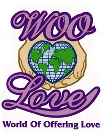 WOO LOVE WORLD OF OFFERING LOVE logo