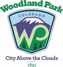 WOODLAND PARK COLORADO WP CITY ABOVE THE CLOUDS 1891 logo