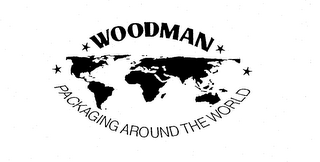 WOODMAN PACKAGING AROUND THE WORLD logo