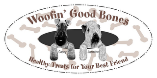 WOOFIN' GOOD BONES HEALTHY TREATS FOR YOUR BEST FRIEND CASEY JAZMINE logo