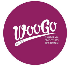 WOOGO EST 2013 CALIFORNIA SMOOTHIES logo