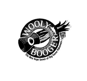 WOOLY BOOGER LURES THE BEST KEPT SECRET OF BIG GAME FISHERMEN. BITE ME! logo