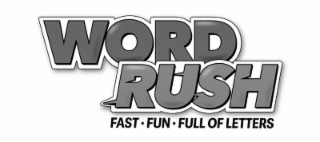 WORD RUSH FAST · FUN · FULL OF LETTERS logo