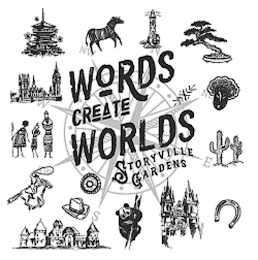 WORDS CREATE WORLDS STORYVILLE GARDENS logo