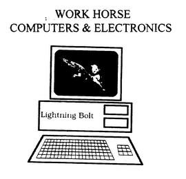 WORK HORSE COMPUTERS & ELECTRONICS LIGHTING BOLT logo