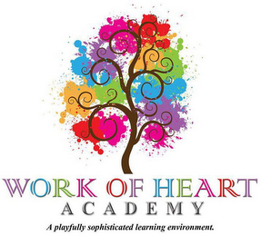 WORK OF HEART ACADEMY A PLAYFULLY SOPHISTICATED LEARNING ENVIRONMENT. logo