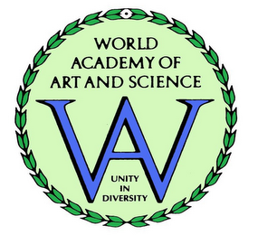 WORLD ACADEMY OF ART AND SCIENCE WA UNITY IN DIVERSITY logo