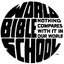 WORLD BIBLE SCHOOL NOTHING COMPARES WITH IT IN OUR WORLD logo