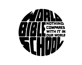 WORLD BIBLE SCHOOL NOTHING COMPARES WITH IT IN OUR WORLD logo