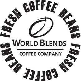 WORLD BLENDS COFFEE COMPANY FRESH COFFEE BEANS logo