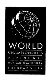 WORLD CHAMPIONSHIPS ALPINE SKI 1999 VAIL BEAVER CREEK COLORADO USA logo