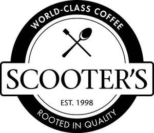 WORLD-CLASS COFFEE SCOOTER'S EST. 1998 ROOTED IN QUALITY logo
