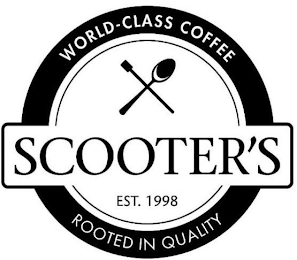 WORLD-CLASS COFFEE SCOOTER'S EST. 1998 ROOTED IN QUALITY logo
