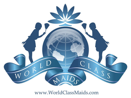 WORLD CLASS MAIDS WWW.WORLDCLASSMAIDS.COM logo