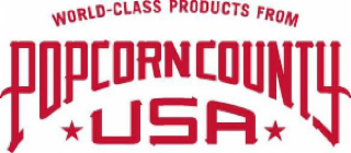 WORLD-CLASS PRODUCTS FROM POPCORN COUNTY USA logo