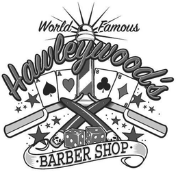 WORLD FAMOUS HAWLEYWOOD'S BARBER SHOP logo