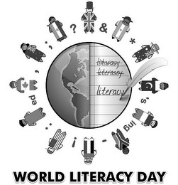 WORLD LITERACY DAY , ; ? & * 'S ING - ! : ED LITERACY logo