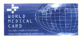 WORLD MEDICAL CARD FOR SAFER MEDICAL TREATMENT WWW.WORLD-MEDICAL CENTER.COM logo