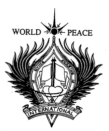 WORLD PEACE INTERNATIONAL LOVING IS GIVING SHARING IS CARING logo