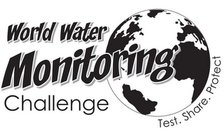 WORLD WATER MONITORING CHALLENGE TEST. SHARE. PROTECT logo